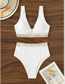 Fashion White Wave Pattern Swimsuit