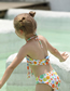 Fashion Color Polyester Print Halter Tie Children's Split Swimsuit