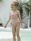 Fashion Pink Polyester Print Children's Split Swimsuit