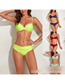 Fashion Yellow Polyester Solid Color Split Swimsuit