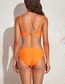 Fashion Orange Polyester Solid Color Split Swimsuit