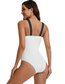 Fashion White Polyester Colorful Geometric One-piece Swimsuit