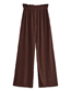 Fashion Brown Polyester Cotton Knitted Wide Leg Trousers