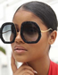 Fashion Black Frame Double Gray Film (silver Glitter) Pc Glitter Large Frame Sunglasses