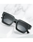 Fashion Upper Black And Lower Bean Curd Double Gray Slices Large Square Frame Sunglasses