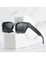 Fashion White Frame Grey Sheet Large Square Frame Sunglasses