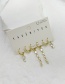 Fashion Gold Set Of 6 Copper Inlaid Zircon Round Earrings