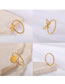 Fashion Golden 5 Stainless Steel Heart Twist Ring