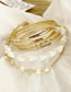 Fashion Gold-2 Alloy Disc Glossy Shell Bracelet Set