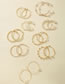 Fashion Gold Geometric Pearl Circle Earrings Set