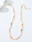 Fashion Color Pearl Beaded Glass Flower Necklace