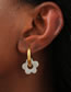 Fashion Gold Copper Gold Plated Glass Flower Earrings