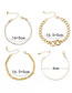 Fashion Gold Alloy Diamond Claw Chain Geometric Bracelet Set