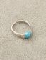 Fashion Platinum + Blue Solid Copper Geometric Glossy Open Ring