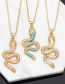 Fashion Blue Bronze Diamond Drip Oil Snake Necklace