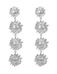 Fashion Silver Alloy Flower Earrings