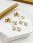 Fashion Gold Tassel Earrings With Rhinestones In Metal