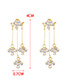 Fashion Gold Tassel Earrings With Rhinestones In Metal