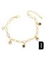 Fashion D Brass Diamond Heart Fringe Bracelet