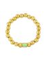 Fashion Green Brass Gold Plated Beaded Diamond Drop Oil Geometric Bracelet