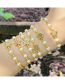 Fashion White Brass Gold Plated Beaded Diamond Star Bracelet