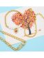 Fashion C Brass Gold Plated Diamond Heart Letter Chain Bracelet