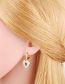 Fashion Green Geometric Zirconium Heart Earrings