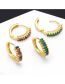 Fashion Green Geometric Diamond Round Earrings