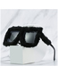 Fashion White Velvet Gradient Powder Plush Square Oversized Sunglasses
