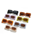 Fashion Jelly White Framed Tea Tablets Small Square Frame Sunglasses