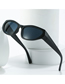 Fashion Black Frame Blue Film Pc Cat Eye Wide Leg Sunglasses