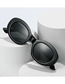 Fashion Black Frame Black And Gray Sheet Pc Oval Sunglasses