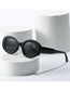 Fashion White Frame All Gray Pc Oval Sunglasses
