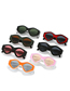 Fashion Black Frame Tea Tablets Triangular Cat Eye Butterfly Sunglasses