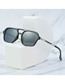 Fashion Brown White Flakes Ac Double Bridge Square Sunglasses