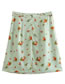 Fashion Green Fabric Print Skirt