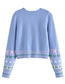 Fashion Blue Bow Knit Pullover Sweater