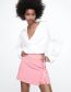 Fashion Pink Solid Color Slit Skirt