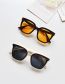Fashion Black Frame Orange Metal Square Large Frame Sunglasses