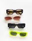Fashion Leopard Print Resin Square Sunglasses