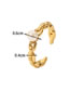 Fashion Gold Titanium Geometric Pearl Chain Open Ring