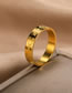 Fashion Platinum Stainless Steel Gold Plated Star Moon Ring