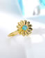 Fashion Silver Copper Gold Plated Flower Ring