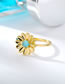 Fashion Gold Copper Gold Plated Flower Ring