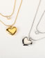 Fashion Platinum Bronze Diamond Heart Double Necklace