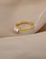 Fashion Gold Brass Set Heart Zirconium Ring