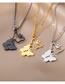 Fashion 4 - Platinum Titanium Steel Diamond Glitter Butterfly Cutout Heart Necklace