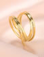 Fashion Silver Gold Plated Copper Double Line Open Ring