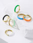 Fashion Light Green Copper Gold Plated Drip Ring