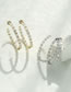 Fashion 1 Pair Of White Gold Brass Inset Zirconium Round Earrings